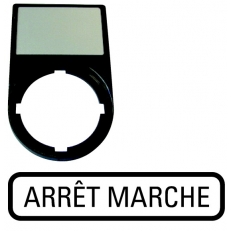 M22S-ST-F10 - Porte-étiquette complet "ARRET MARCHE" Noir